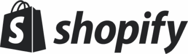 Shopify logo featuring a shopping bag icon with an "S" and the word "shopify" in lowercase letters.